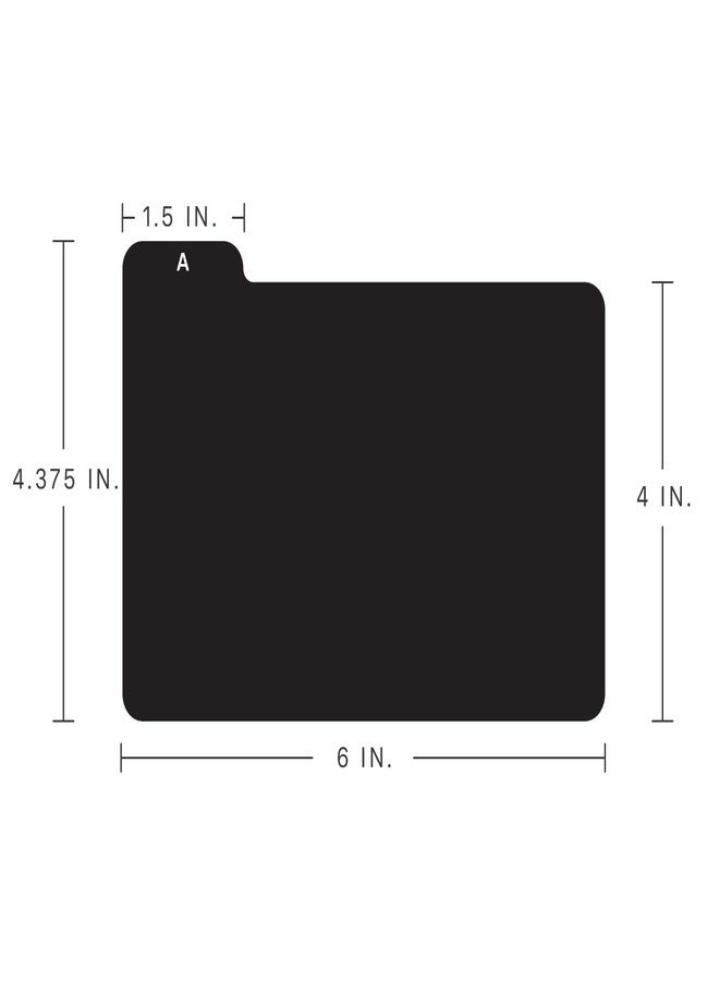 Alfion 4x6 Index Card Alphabet Tab Dividers 24 pcs (Black) - Image 2